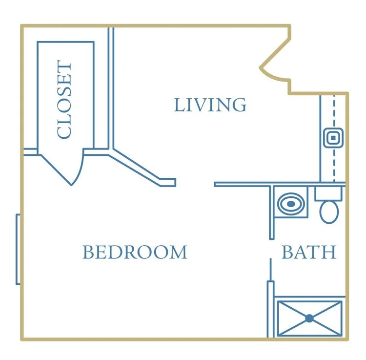 One Bedroom Unit floor plan at Heritage Assisted Living