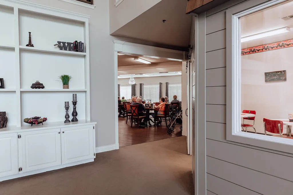Comfortable shared living space at Heritage Assisted Living