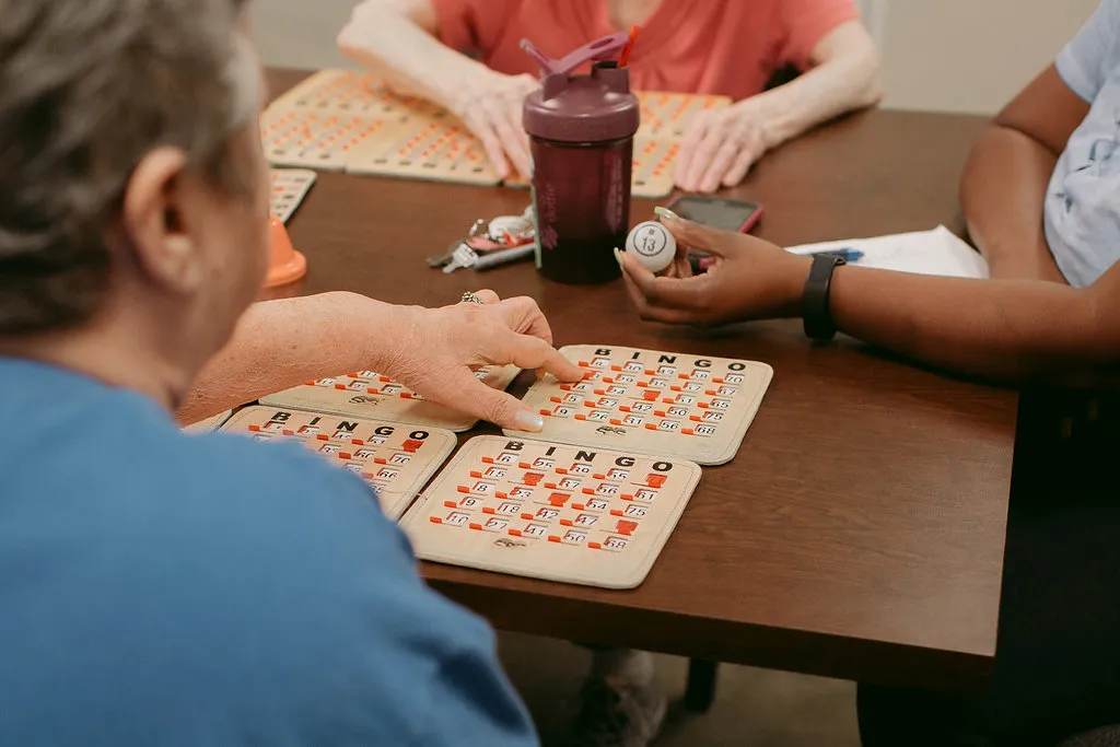 Residents enjoying a social activity together